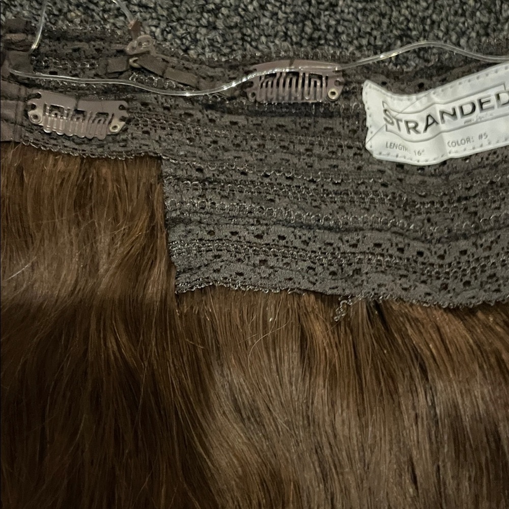 Stranded Chestnut Brown Hair Extensions - Picture 2 of 4
